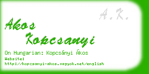 akos kopcsanyi business card