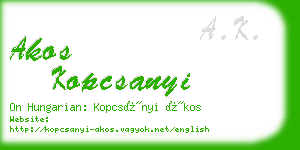 akos kopcsanyi business card